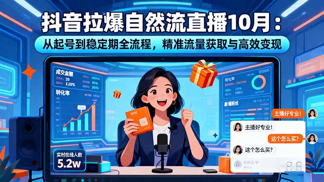 抖音拉爆自然流直播10月：从起号到稳定期全流程，精准流量获取与高效变现|HOOK协议网