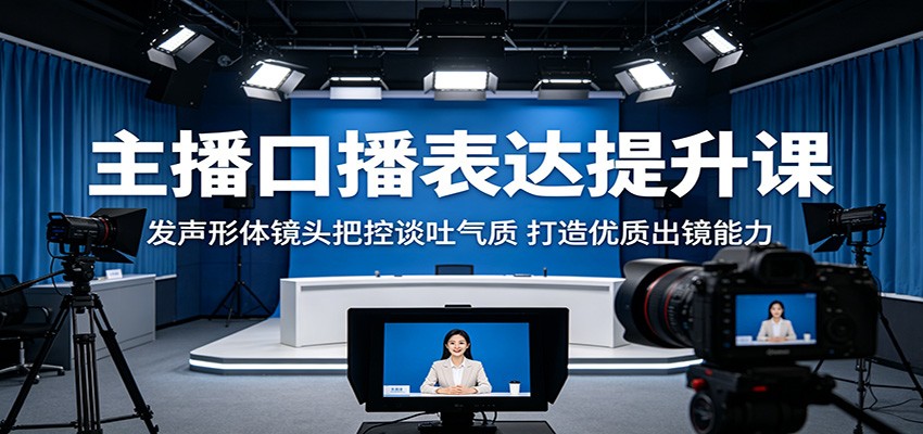 主播口播表达提升课：发声形体镜头把控谈吐气质，打造优质出镜能力|一人科技公司导航