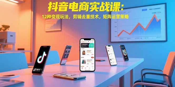 抖音电商实战课：12种变现玩法，剪辑去重技术，矩阵运营策略|HOOK协议网