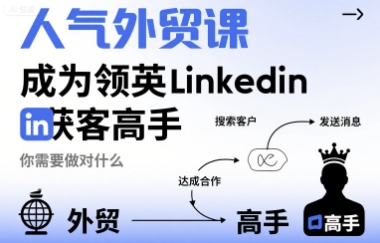人气外贸课-成为领英Linkedin获客高手,你需要做对什么