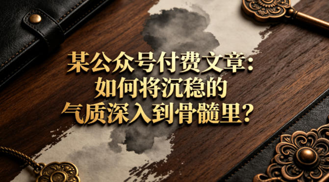 某公众号付费文章：如何将沉稳的气质深入到骨髓里？|协议软件打粉软件