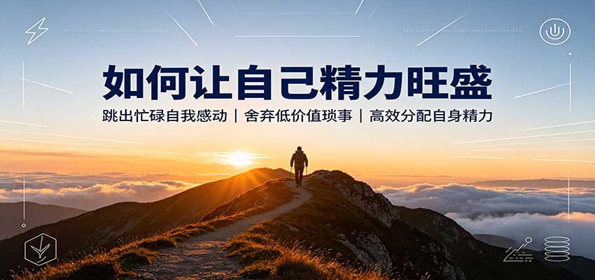如何让自己精力旺盛：跳出忙碌自我感动，舍弃低价值琐事，高效分配自身精力|一人科技OPC聚合软件