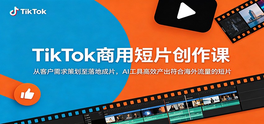TikTok商用短片创作课：从客户需求策划至落地成片，AI工具高效产出符合海外流量的短片|一人科技公司导航