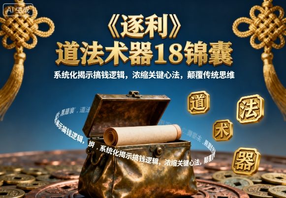 《逐利》道法术器18锦囊，系统化揭示搞钱逻辑，浓缩关键心法，颠覆传统思维|HOOK协议网