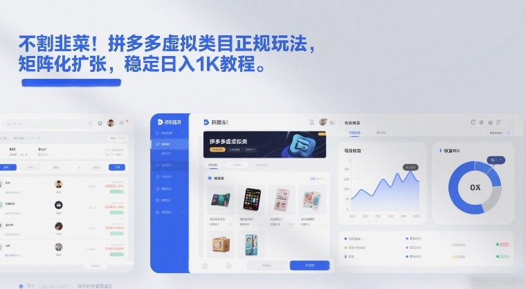 不割韭菜！拼多多虚拟类目正规玩法，矩阵化扩张，稳定日入1K教程【揭秘】|HOOK协议网