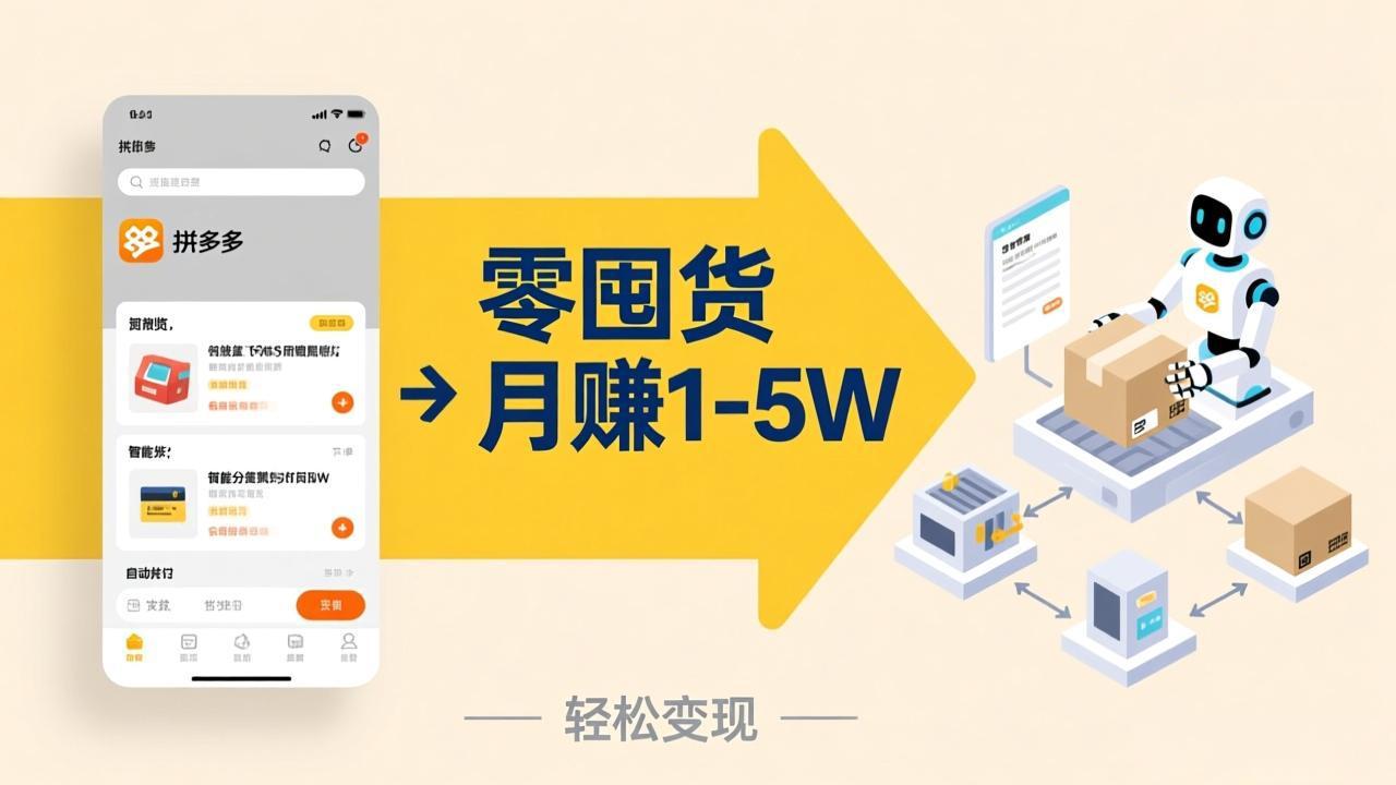 不用囤货不用跑单！拼多多虚拟玩法，机器人管理发货和客服，帮你月赚 1-5W|协议软件打粉软件
