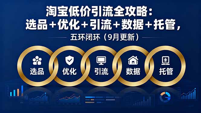 淘宝低价引流全攻略：选品＋优化＋引流＋数据＋托管，五环闭环(9月更新|HOOK协议网