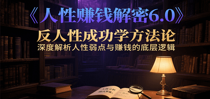 人性赚钱解密6.0，反人性成功学方法论，深度解析人性弱点与赚钱的底层逻辑|HOOK协议网