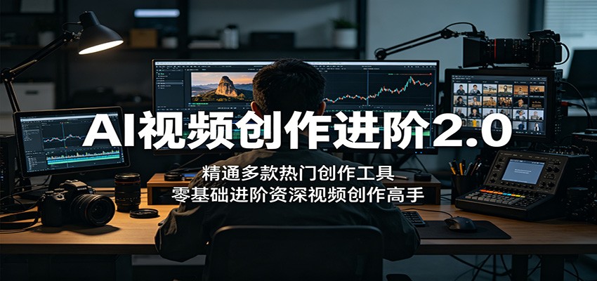 AI视频创作进阶2.0：精通多款热门创作工具，零基础进阶资深视频创作高手|一人科技公司导航