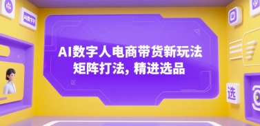 AI数字人电商带货新玩法，矩阵打法，精进选品|HOOK协议网