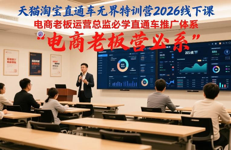 天猫淘宝直通车无界特训营2026线下课，电商老板运营总监必学直通车推广体系|HOOK协议网