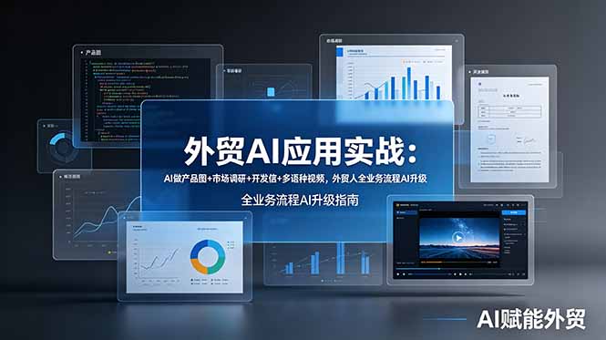 外贸AI应用实战：AI做产品图+市场调研+开发信+多语种视频，外贸人全业务流程AI升级|一人科技公司导航