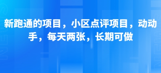 新跑通的项目，小区点评项目，动动手，每天两张，长期可做|HOOK协议网