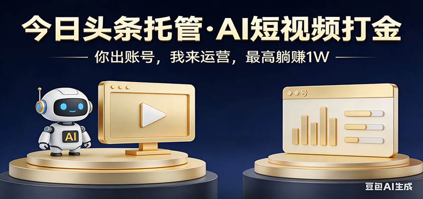 头条号AI托管，我提供作品，你提供账号，每天5分钟发布，小白躺赚3000+|协议软件打粉软件