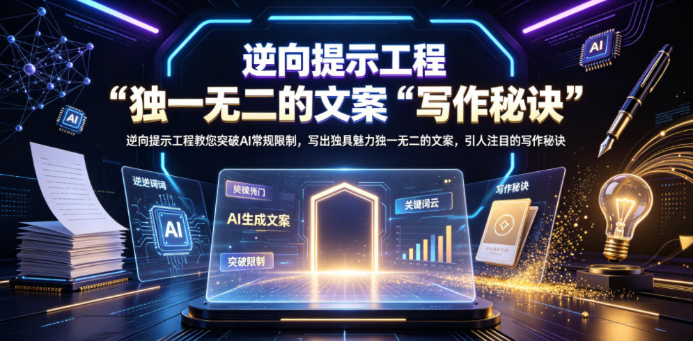 逆向提示工程教您突破AI常规限制，写出独具魅力独一无二的文案，引人注目的写作秘诀【原创双语字幕】|一人科技公司导航