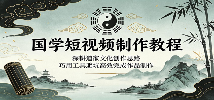 国学短视频制作教程：深耕道家文化创作思路，巧用工具避坑高效完成作品制作|一人科技公司导航