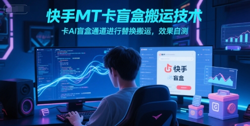 快手MT卡盲盒搬运技术，卡AI盲盒通道进行替换搬运，效果自测|HOOK协议网