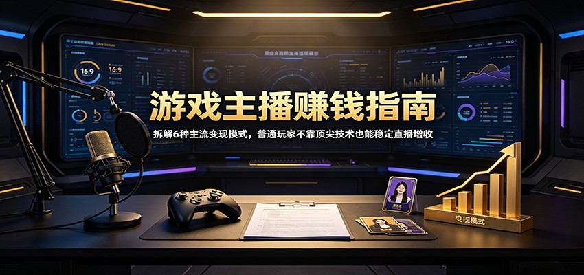 游戏主播赚钱指南：拆解6种主流变现模式，普通玩家不靠顶尖技术也能稳定直播增收|一人科技OPC聚合软件