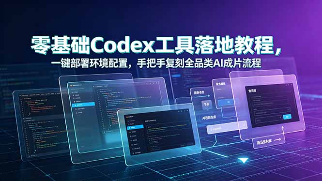 零基础Codex工具落地教程，一键部署环境配置，手把手复刻全品类AI成片流程|一人科技OPC聚合软件