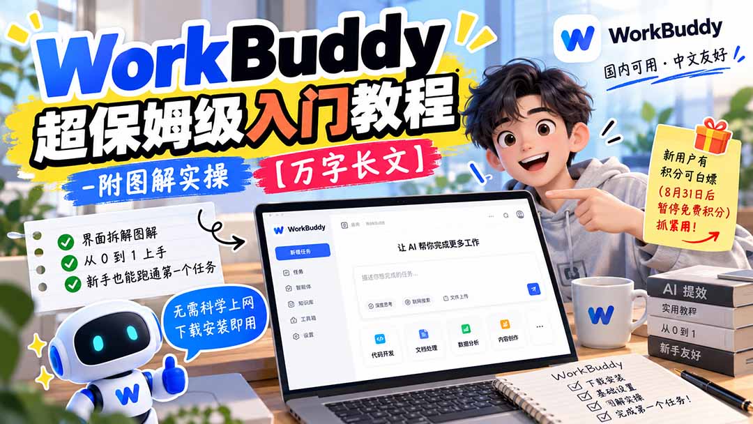 WorkBuddy 超保姆级入门教程-附图解实操 【万字长文】|一人科技OPC聚合软件