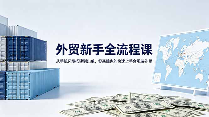 外贸新手全流程课：从手机环境搭建到出单，零基础也能快速上手合规做外贸|一人科技公司导航