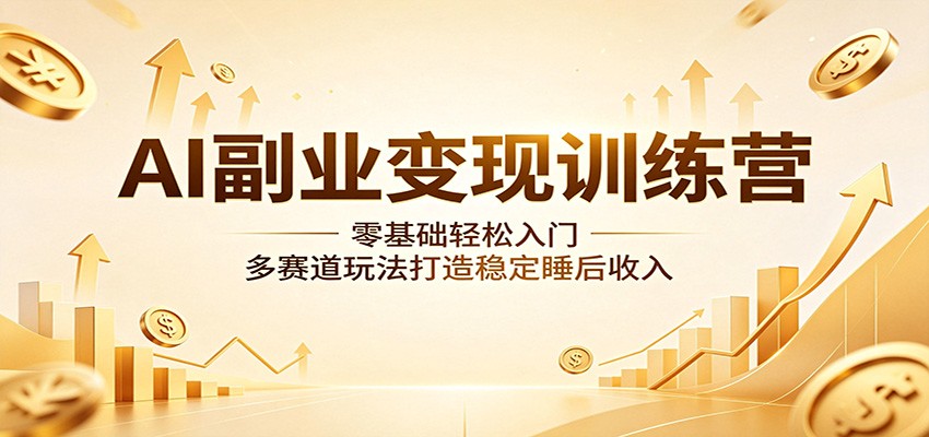 AI副业变现训练营：零基础轻松入门，多赛道玩法打造稳定睡后收入|一人科技公司导航