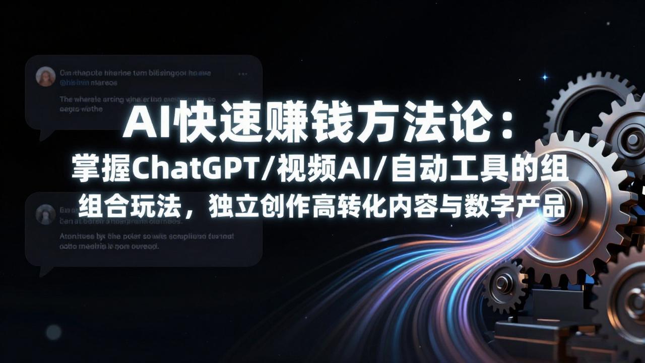 AI快速赚钱方法论：掌握ChatGPT/视频AI/自动化工具的组合玩法，独立创作高转化内容与数字产品|协议软件打粉软件