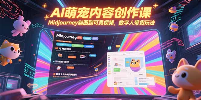 AI萌宠内容创作课，Midjourney制图到可灵视频，数字人带货玩法|HOOK协议网
