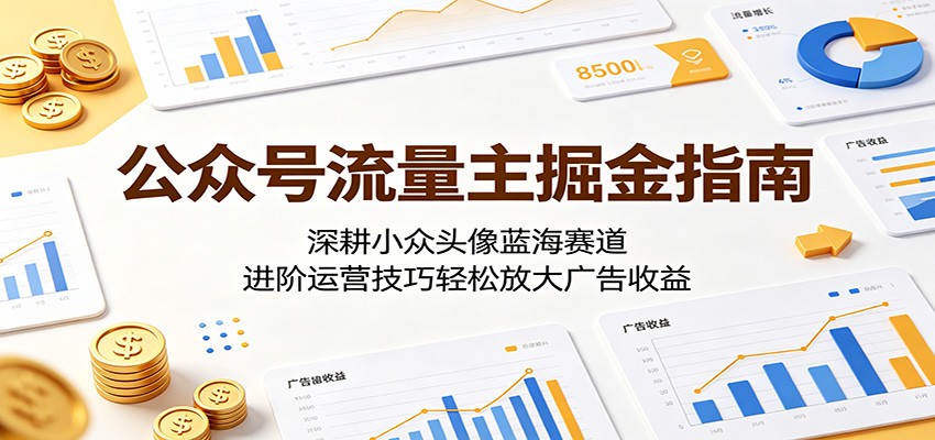 公众号流量主掘金指南：深耕小众头像蓝海赛道，进阶运营技巧轻松放大广告收益|一人科技公司导航