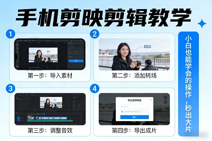 手机剪映剪辑教学，小白也能学会的操作，秒出大片|协议软件打粉软件