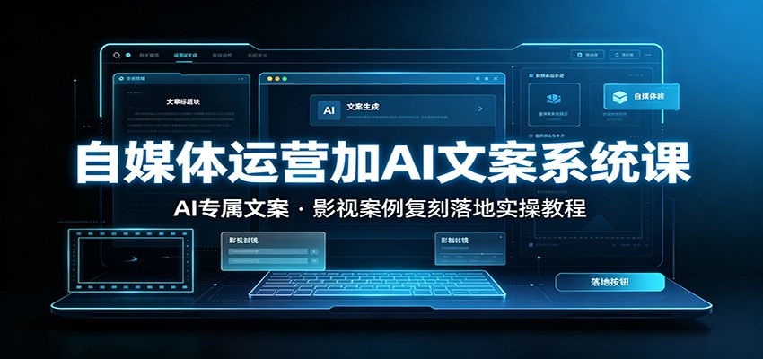 自媒体运营加AI文案系统课：：AI专属文案，影视案例复刻落地实操教程|一人科技OPC聚合软件