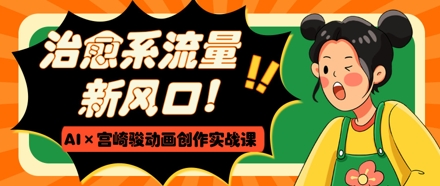 治愈系流量新风口，AI+宫崎骏动画创作实战课，从0到1打造爆款视频|HOOK协议网