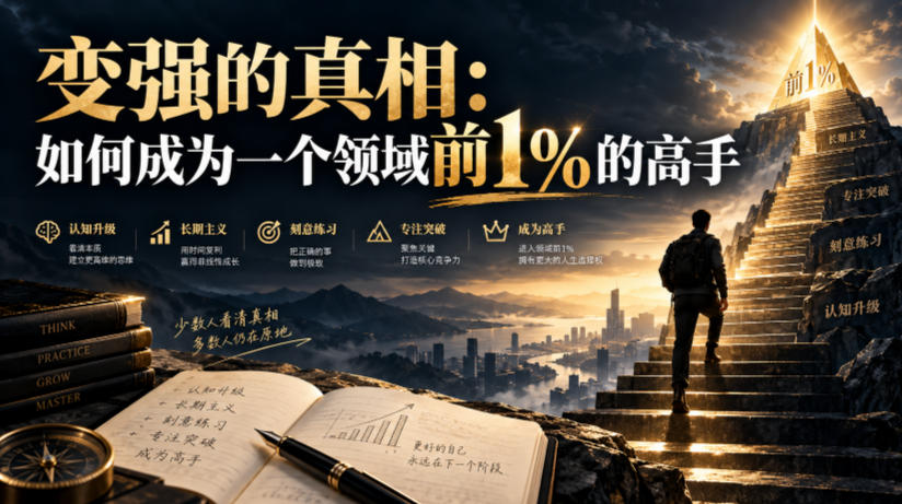 付费文章：变强的真相：如何成为一个领域前1%的高手|一人科技OPC聚合软件