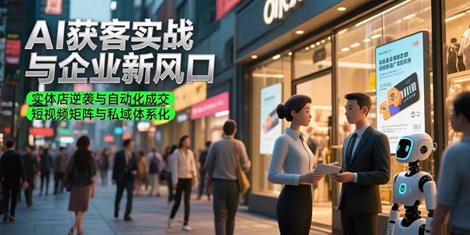 AI获客实战与企业新风口，实体店逆袭与自动化成交 短视频矩阵与私域体系化|HOOK协议网