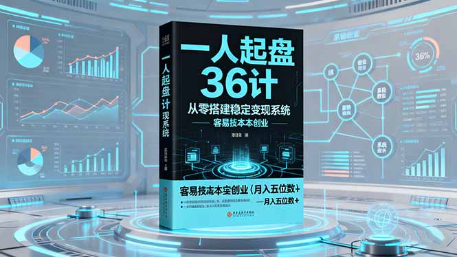 一人起盘36计：从零搭建稳定变现系统，实现低成本创业，月入五位数+|HOOK协议网