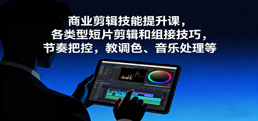 商业剪辑技能提升课，各类型短片剪辑和组接技巧，节奏把控，教调色、音乐处理等|HOOK协议网