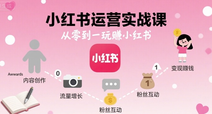 小红书运营实战课，从零到一玩賺小红书|HOOK协议网
