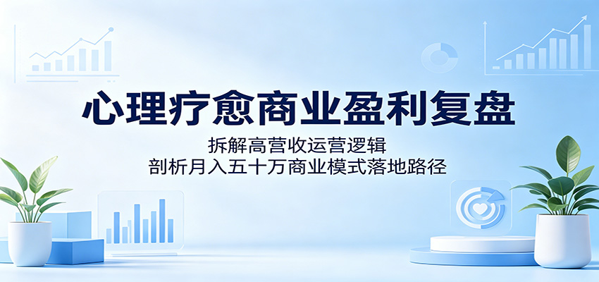 心理疗愈商业盈利复盘：拆解高营收运营逻辑，剖析月入五十万商业模式落地路径|一人科技公司导航