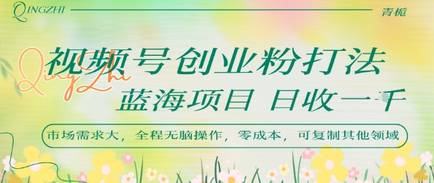 视频号创业粉打法，日入1k，蓝海项目，市场需求大，全程无脑操作，可复制|HOOK协议网