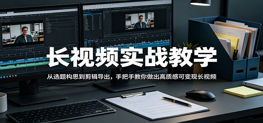 长视频实战教学，从选题构思到剪辑导出，手把手教你做出高质感可变现长视频|协议软件打粉软件