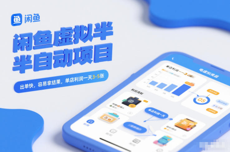 闲鱼虚拟半自动项目，出单快，容易拿结果，单店利润一天3-5张|HOOK协议网
