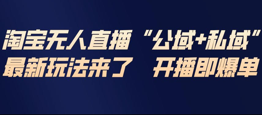 淘宝无人直播完整教程，公试+私域，最新玩法来了，开播即爆单|HOOK协议网