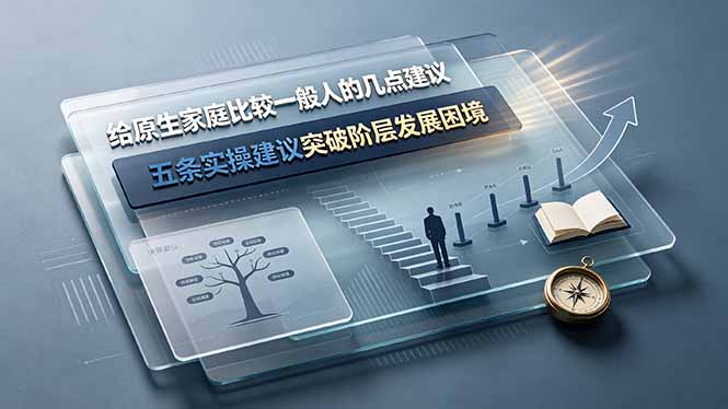 付费文章：给原生家庭比较一般人的几点建议，五条实操建议突破阶层发展困境|一人科技OPC聚合软件