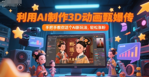 利用AI制作3D动画甄嬛传，流量爆了，手把手教你这个AI新玩法，轻松涨粉|HOOK协议网