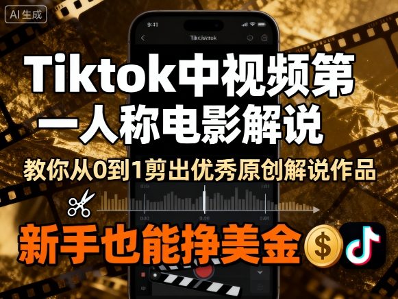 Tiktok中视频第一人称电影解说，教你从0到1剪出一个优秀的原创解说作品，新手也能挣美金|HOOK协议网