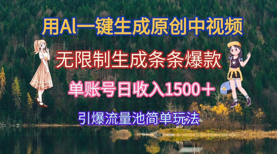 用Al一键生成原创中视频，无限制生成条条爆款，单账号日收入1500＋引爆…|HOOK协议网