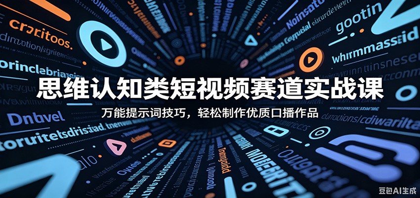 思维认知类短视频赛道实战课：万能提示词技巧，轻松制作优质口播作品|一人科技公司导航