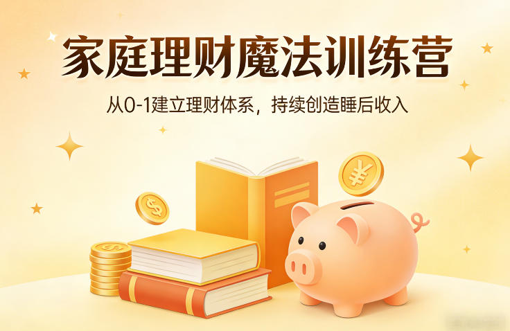 家庭理财魔法训练营，从0-1建立理财体系，持续创造睡后收入|协议软件打粉软件