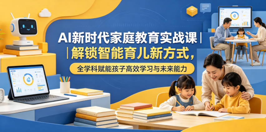 AI新时代家庭教育实战课｜解锁智能育儿新方式，全学科赋能孩子高效学习与未来能力|一人科技公司导航