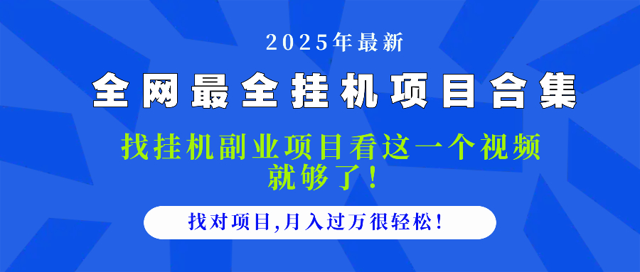 2025最全挂机项目合集 找项目看这一个视频就够了，做对项目月入过万很…|HOOK协议网